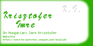 krisztofer imre business card